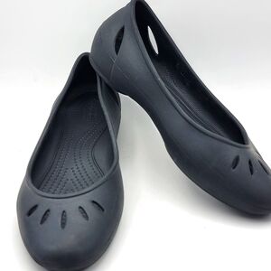 CROCS Black Flats with‎ Cutout Details SIZE 8 #1497